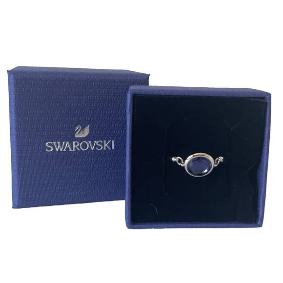 Swarovski Tahlia ring Round, Blue, Rhodium plated size 9 / EUR 60 - Picture 1 of 8